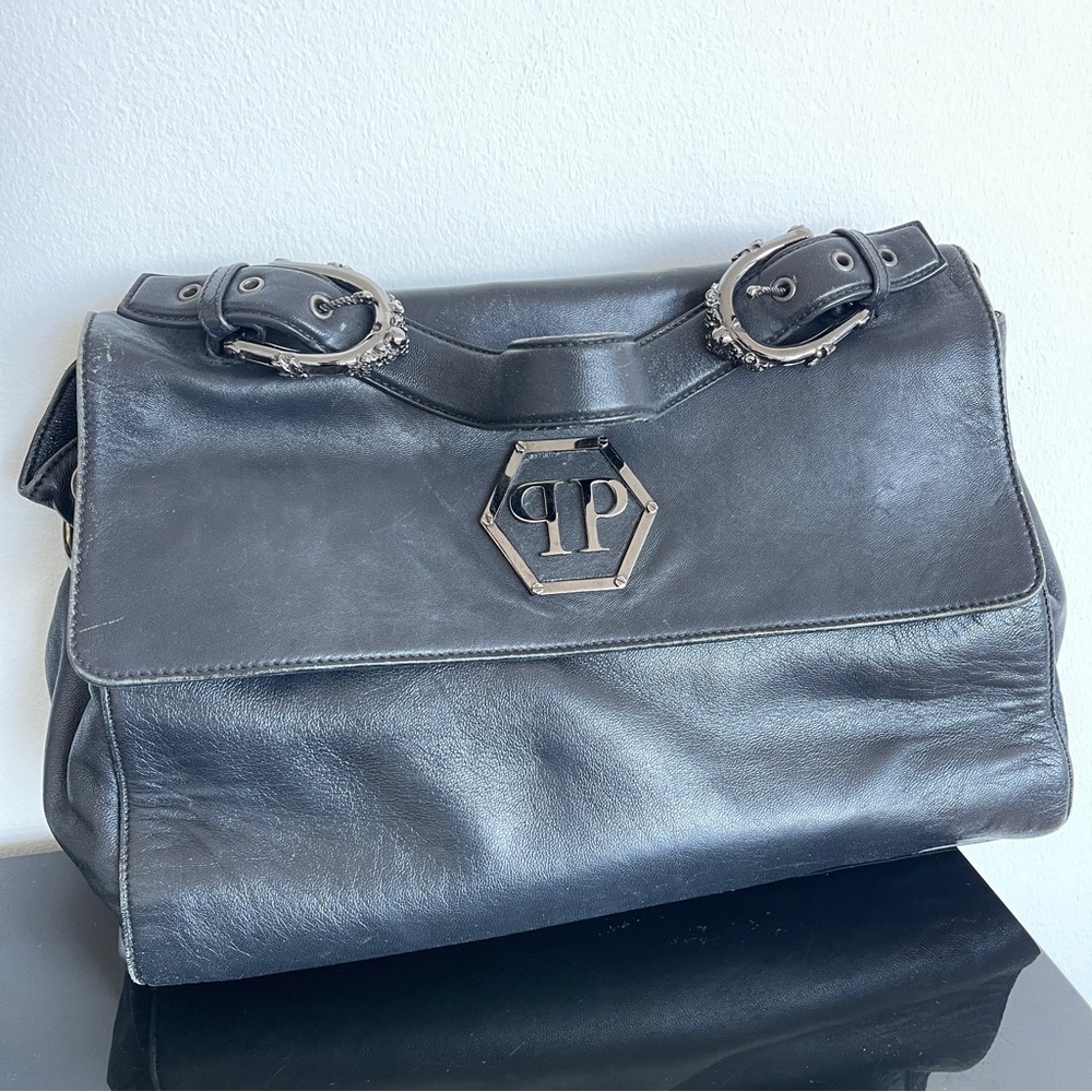 Philipp Plein Black Leather Bag